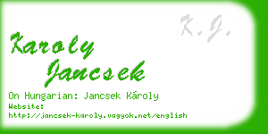 karoly jancsek business card
