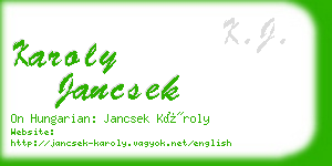 karoly jancsek business card